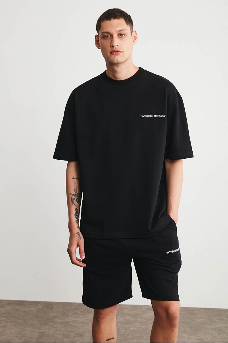 Mens Short Track Suit - Comfort Fit - Black