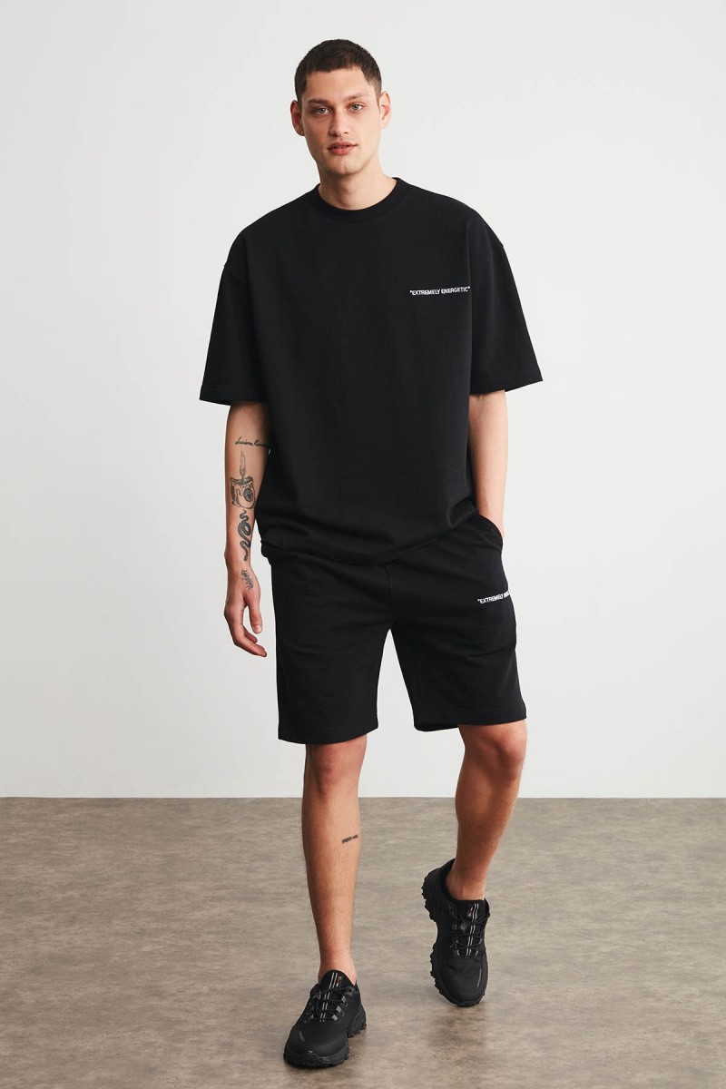 Mens Short Track Suit - Comfort Fit - Black