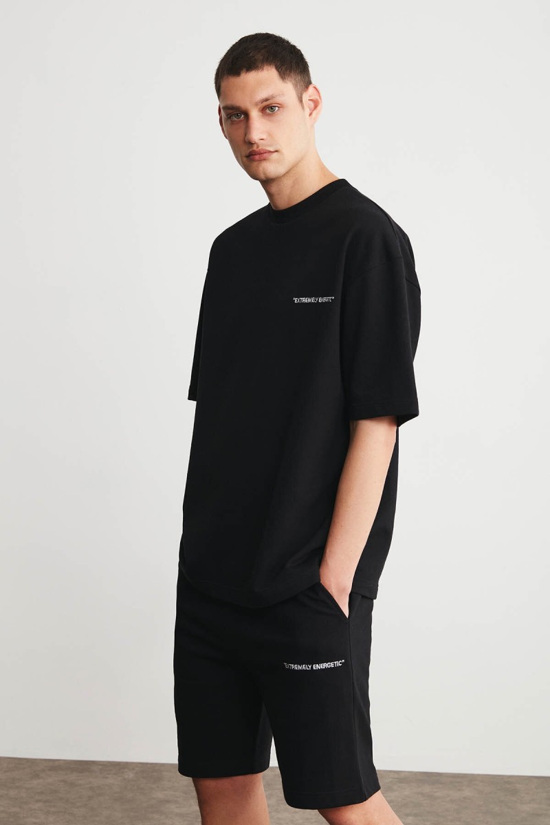 Mens Short Track Suit - Comfort Fit - Black