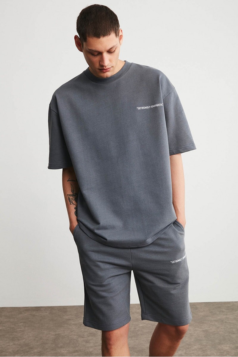 Mens Short Track Suit - Comfort Fit - Gray