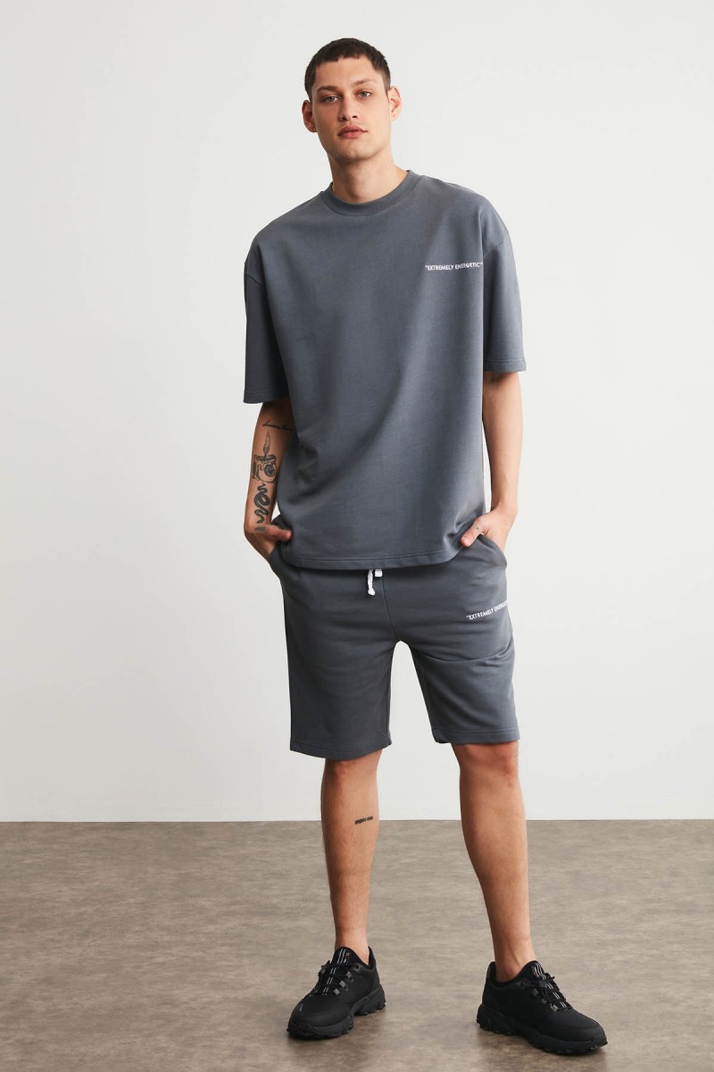 Mens Short Track Suit - Comfort Fit - Gray