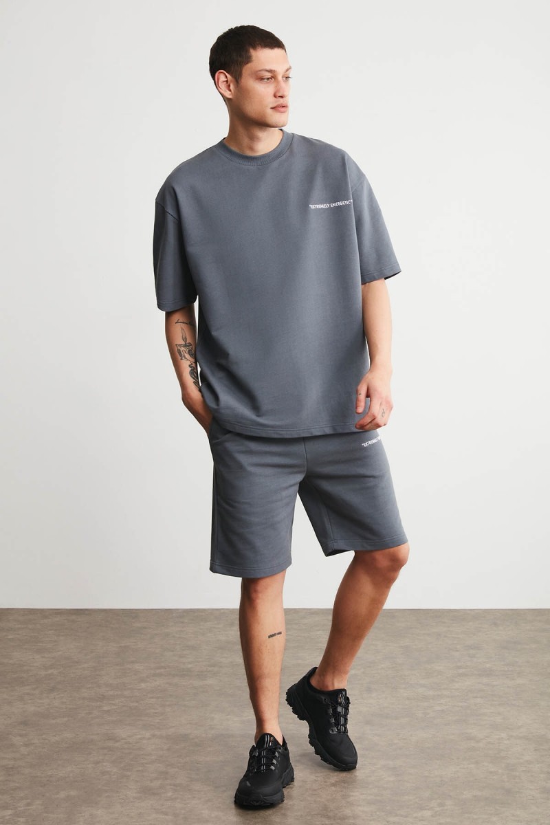 Mens Short Track Suit - Comfort Fit - Gray