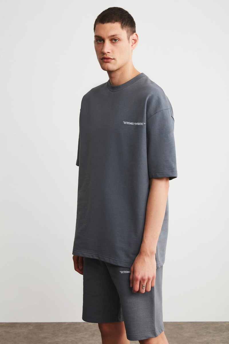 Mens Short Track Suit - Comfort Fit - Gray