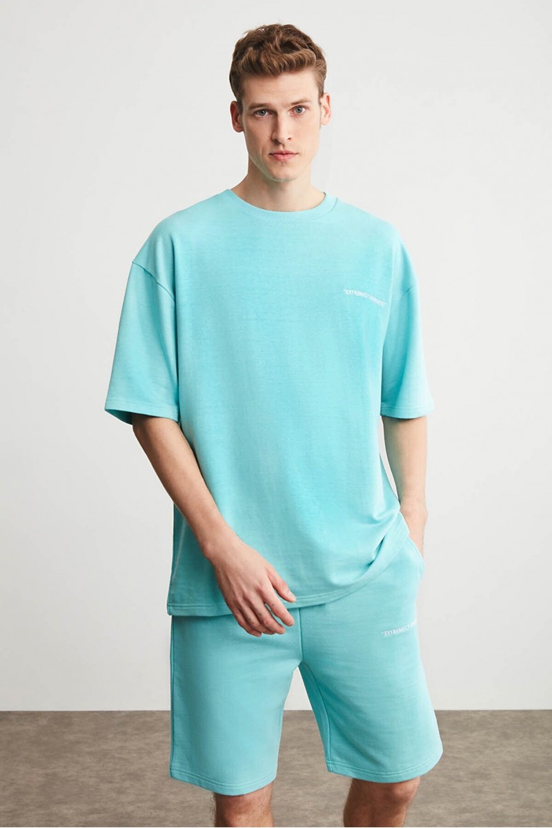 Mens Short Track Suit - Comfort Fit - Mint Green