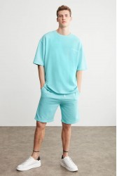 Mens Short Track Suit - Comfort Fit - Mint Green