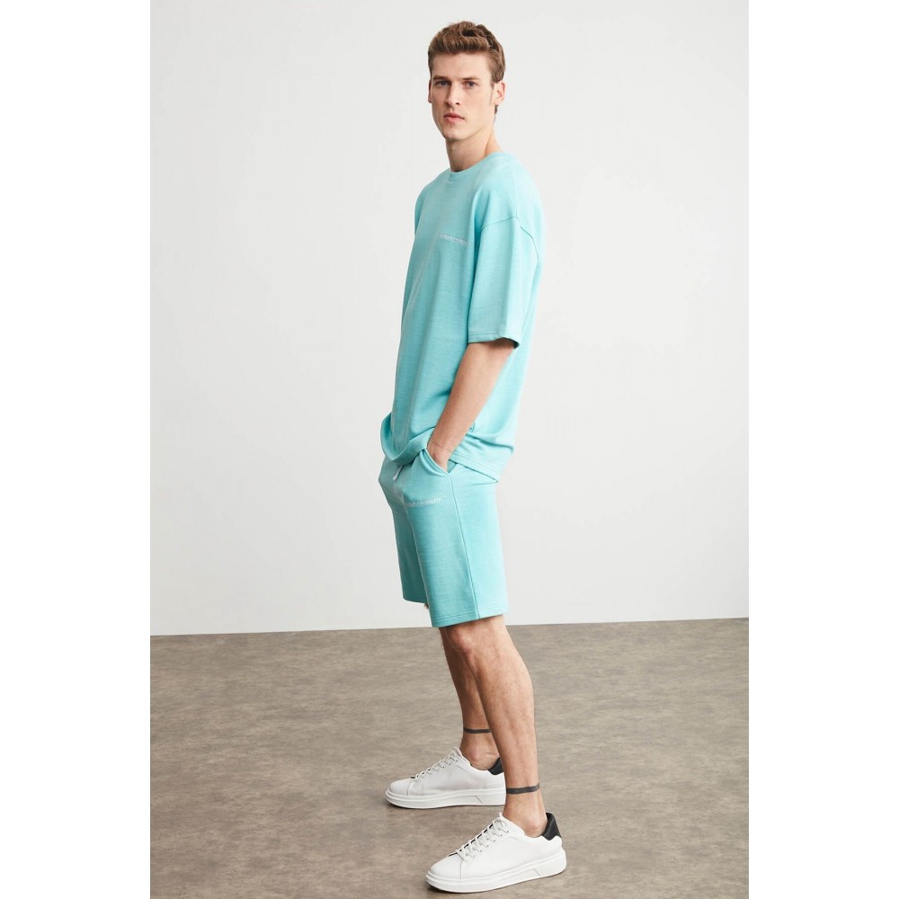 Mens Short Track Suit - Comfort Fit - Mint Green