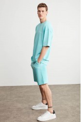 Mens Short Track Suit - Comfort Fit - Mint Green