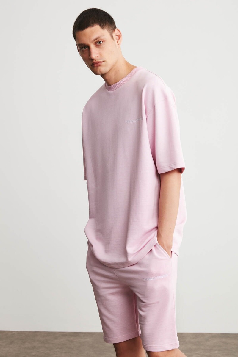 Mens Short Track Suit - Comfort Fit - Pink
