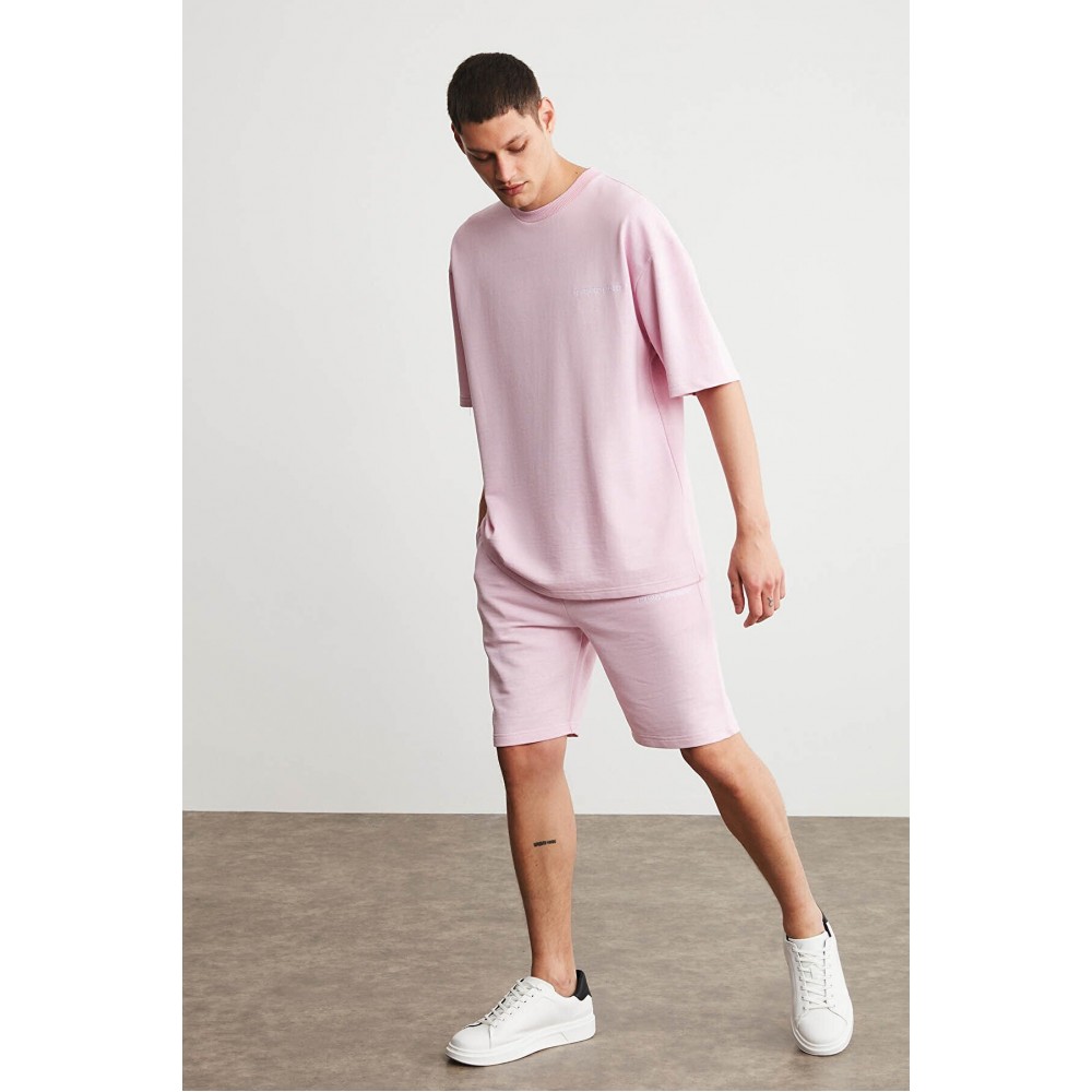 Mens Short Track Suit - Comfort Fit - Pink