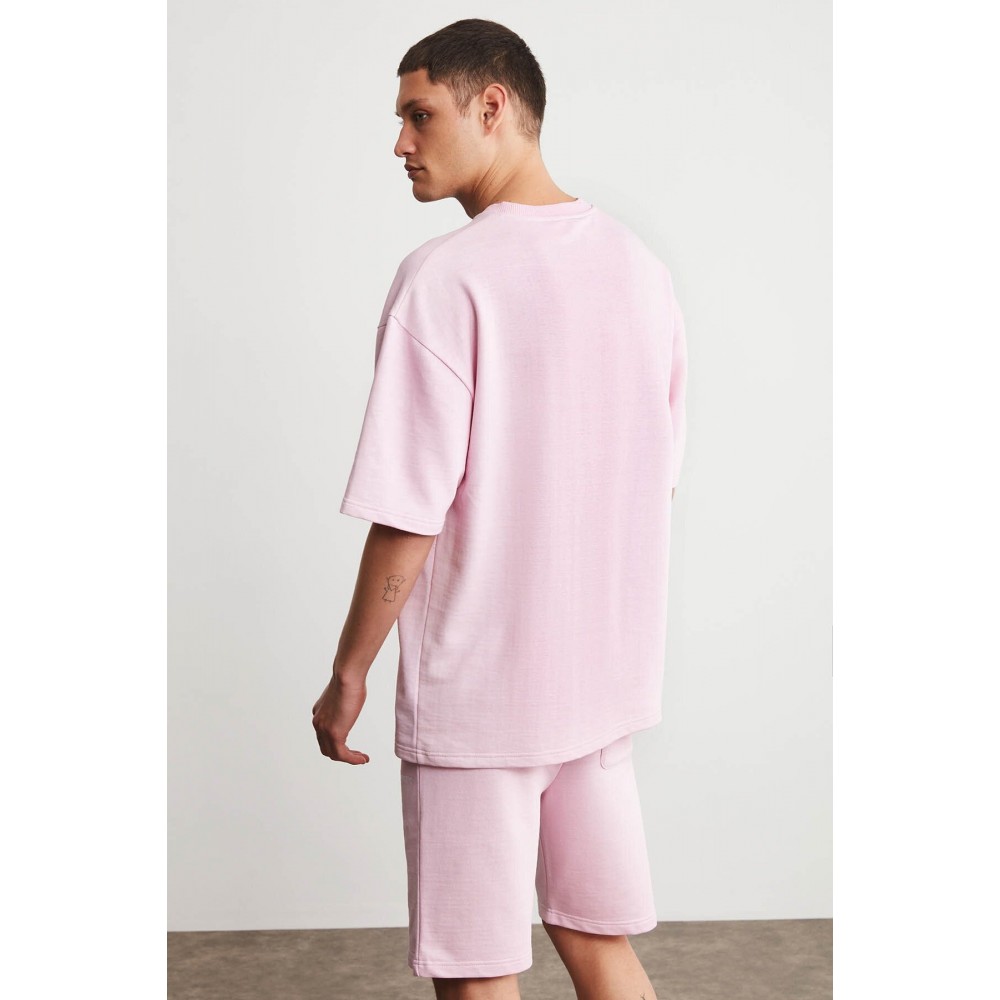 Mens Short Track Suit - Comfort Fit - Pink