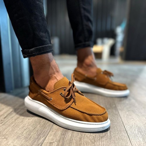 Mens Sneakers - Tan Suede  - 009