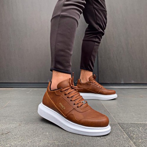 Mens Sneakers - Tan White - 040