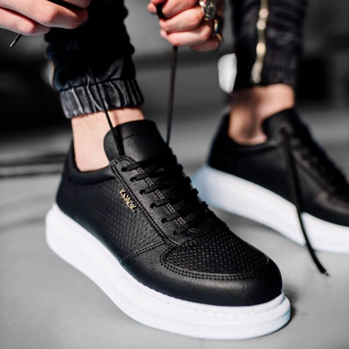 Mens Sneakers - Black White - 042