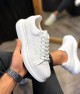 Mens Sneakers - White Quilted - 044