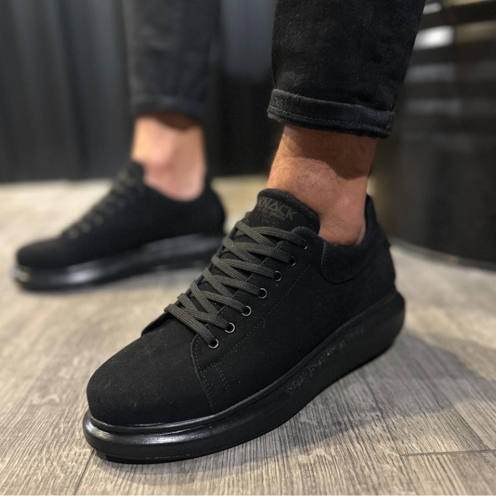 Mens Sneakers - Black Suede - 044