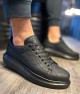 Mens Sneakers - Black Quilted - 044