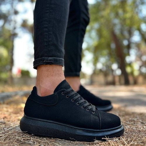 Mens Sneakers - Black Suede - 044