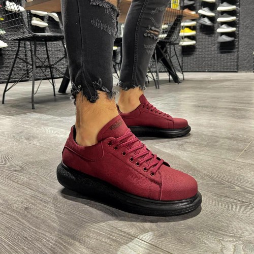 Mens Sneakers - Claret Red - 045