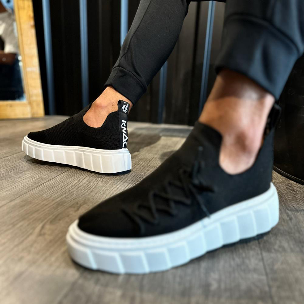 Mens Sneakers - Black White - 1025