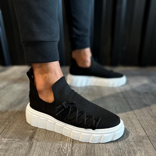 Mens Sneakers - Black White - 1025