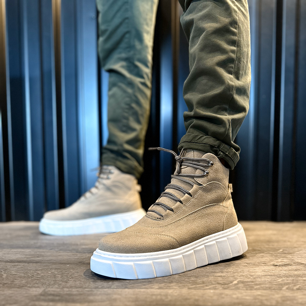 Men’s Boots - Beige Suede - 104