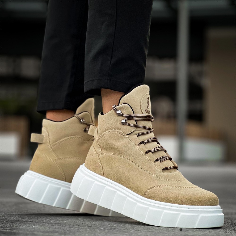 Men’s Boots - Beige Suede - 104