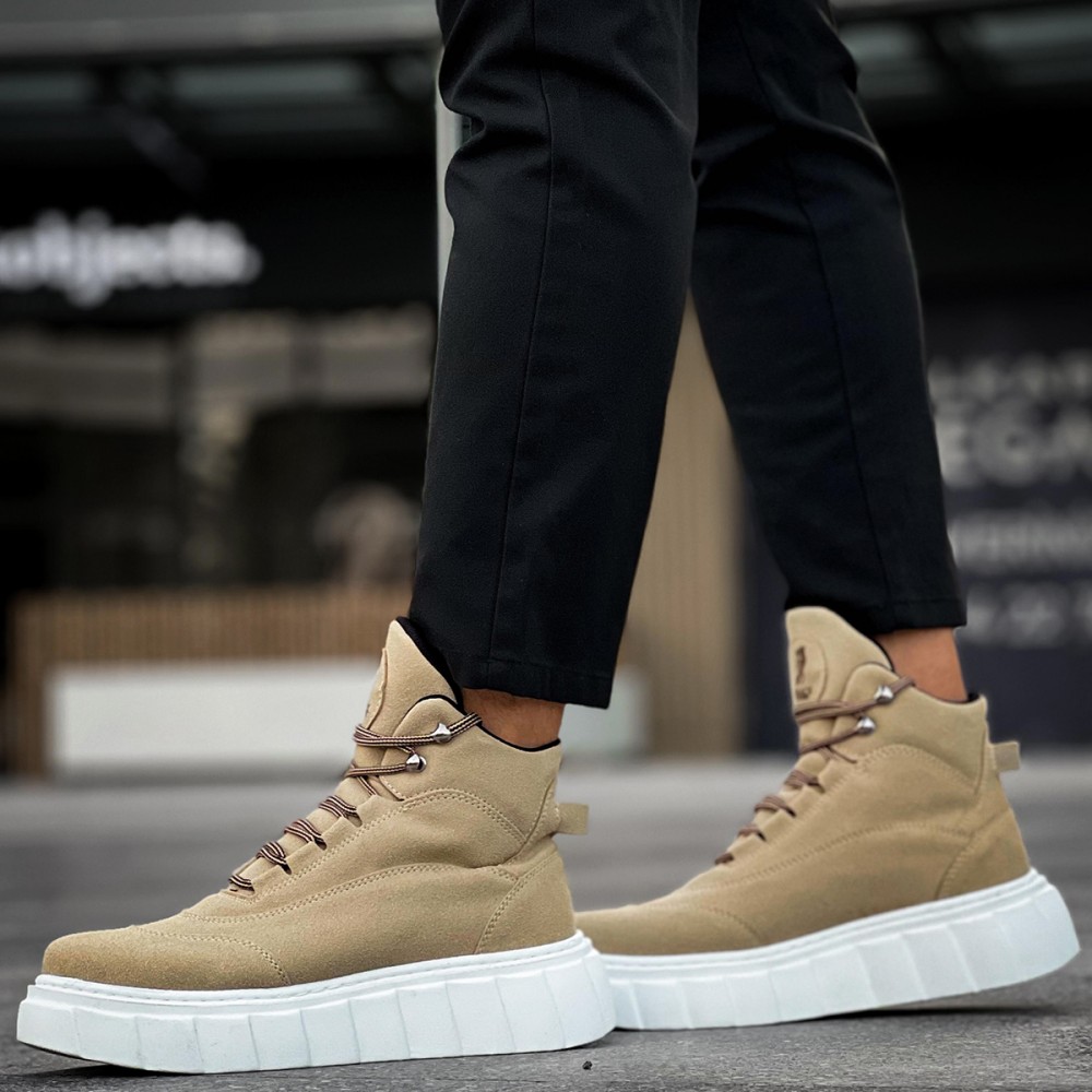 Men’s Boots - Beige Suede - 104