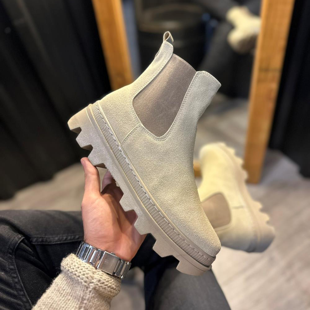 Men’s Boots - Beige Suede - 113