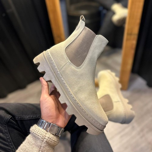 Men’s Boots - Beige Suede - 113