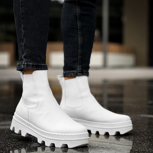 Mens Boots - White - 113