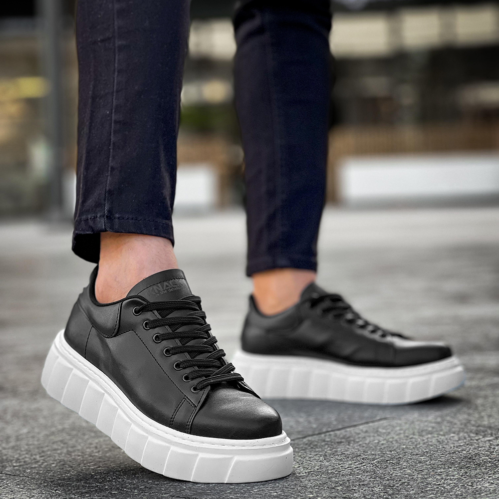 Mens Sneakers - Black White - 144