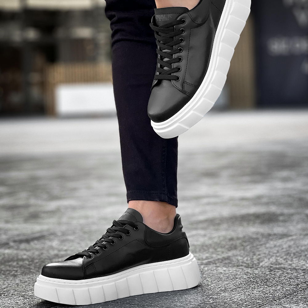 Mens Sneakers - Black White - 144