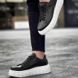 Mens Sneakers - Black White - 144