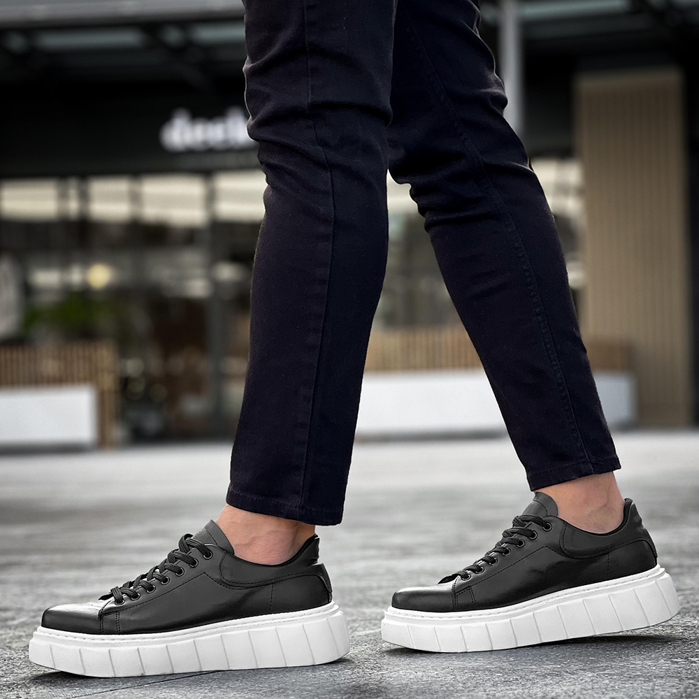 Mens Sneakers - Black White - 144