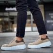 Mens Sneakers - Beige Suede - 144