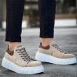 Mens Sneakers - Beige Suede - 144