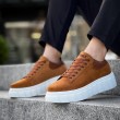 Mens Sneakers - Tan Suede - 144