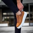 Mens Sneakers - Tan Suede - 144