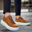 Mens Sneakers - Tan Suede - 144