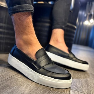 Mens Loafer - Black White - 400