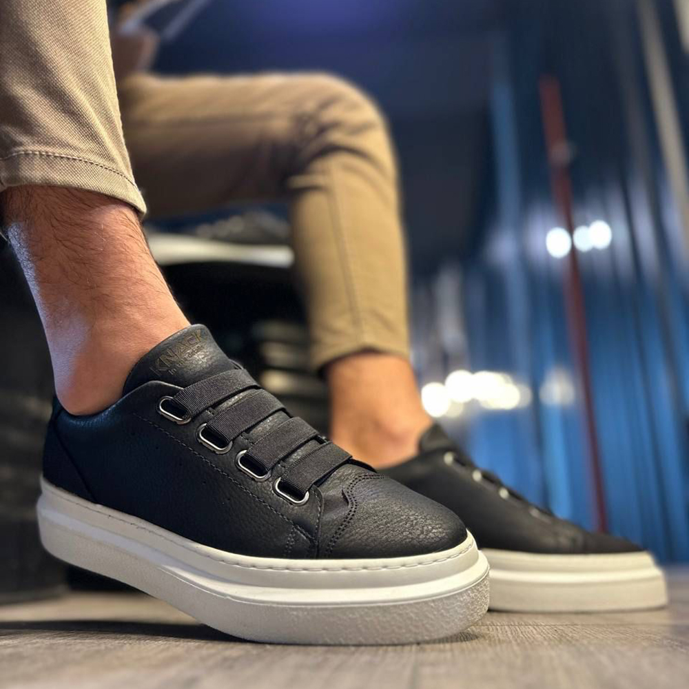 Mens Casual Shoes - Black White - 521