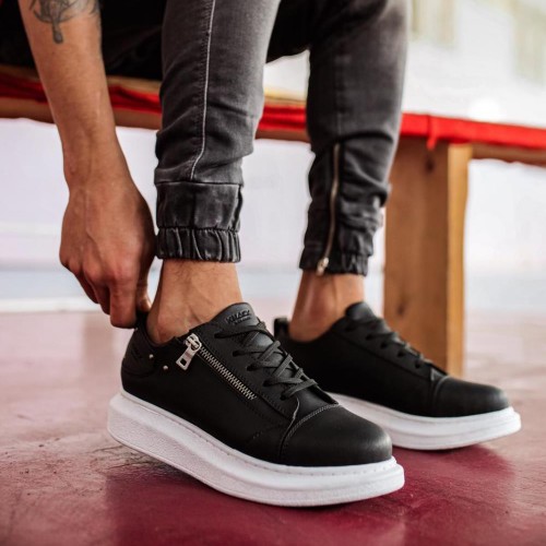 Mens Sneakers - Black White - 555