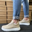 Mens Sneakers - Beige Suede - 600