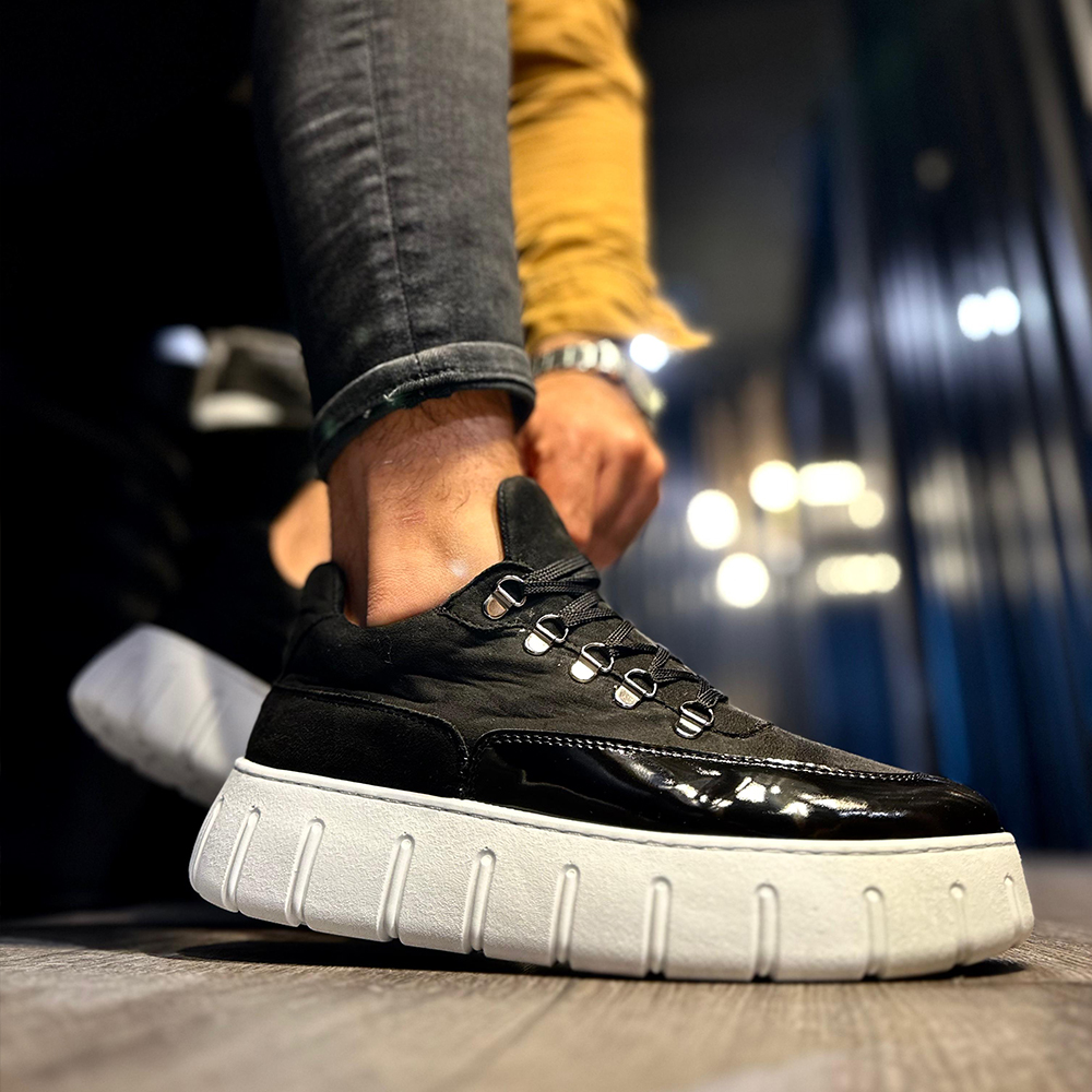 Mens Sneakers - Black White - 600
