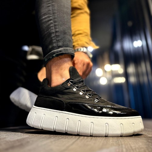 Mens Sneakers - Black White - 600