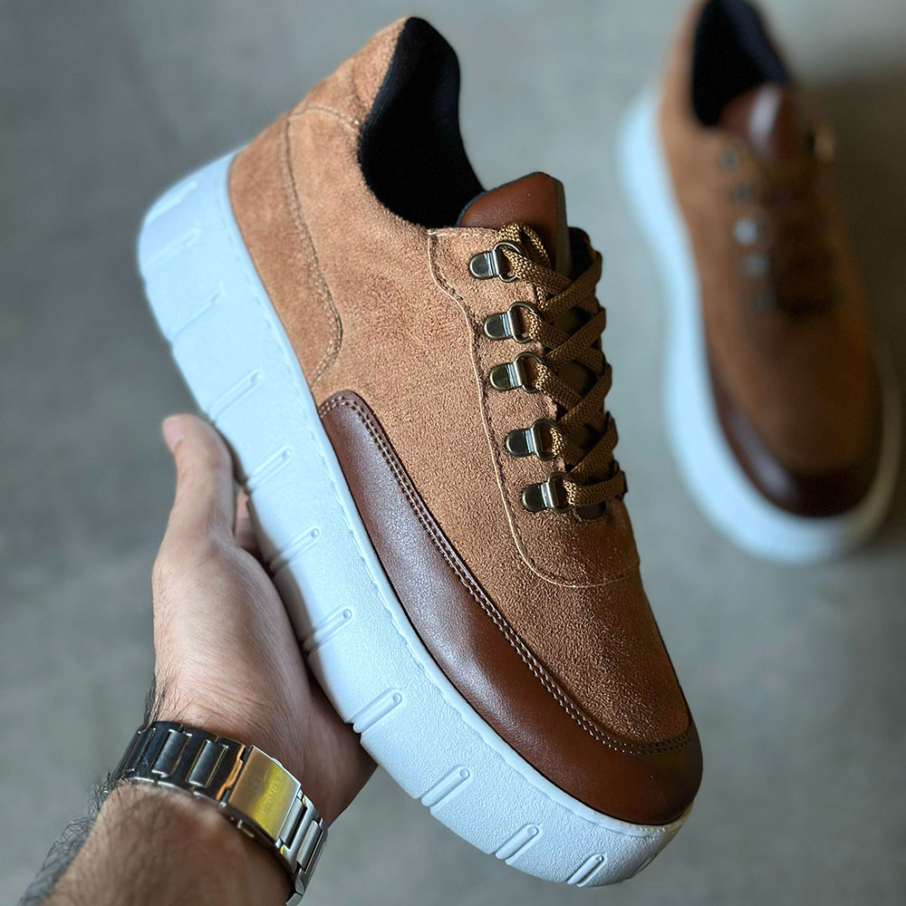 Mens Sneakers - Tan Suede - 600
