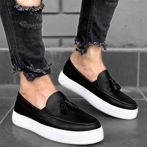 Mens Sneakers - Black White - 717