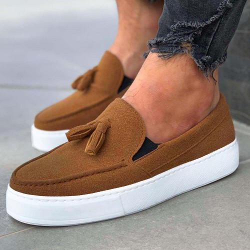 Mens Sneakers - Tan Suede - 717