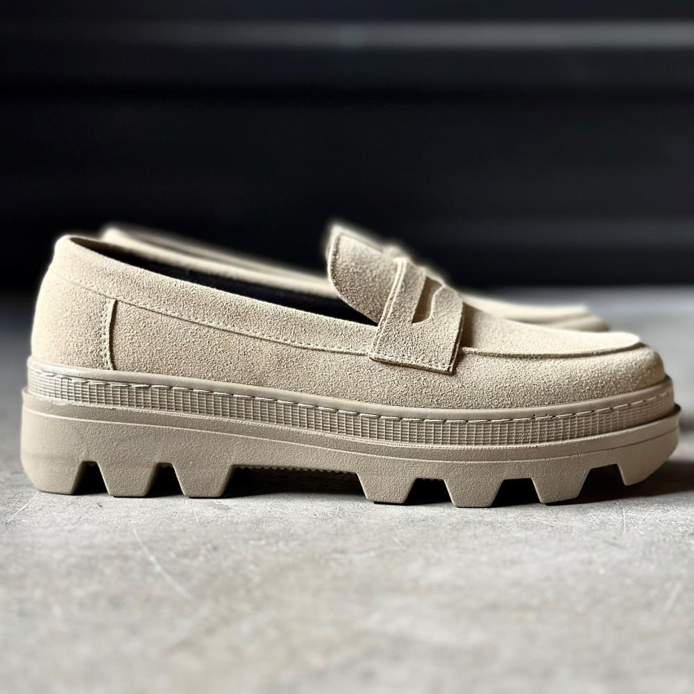 Mens Loafer - Beige Suede - 779