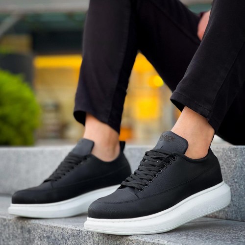 Mens Sneakers - Black White - 814